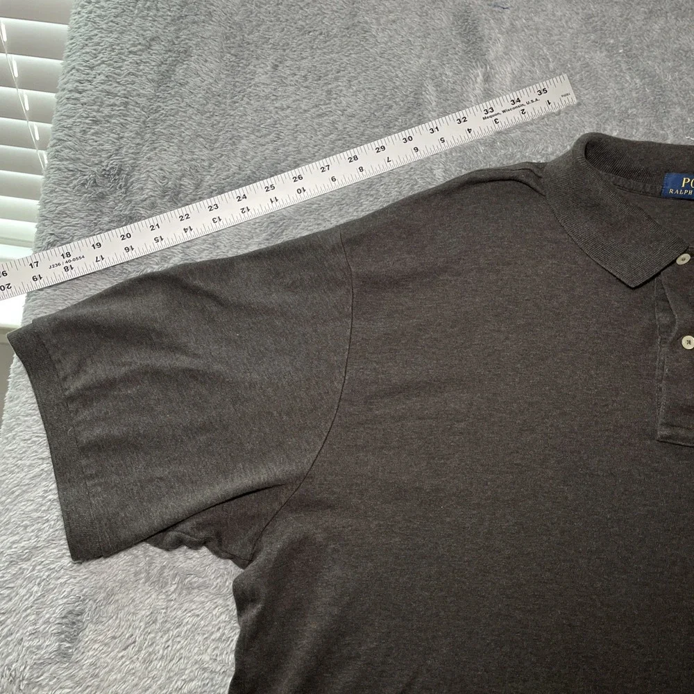 Polo Ralph Lauren Grey Polo Shirt Burgundy Pony 2XLT Big & Tall Mint Condition